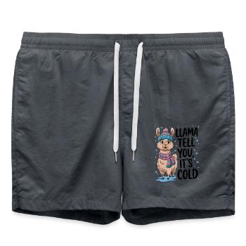 Llama Tell You It's Cold - Swim Trunks - anthracite - Front - AI Model Male 185 light (185cm)