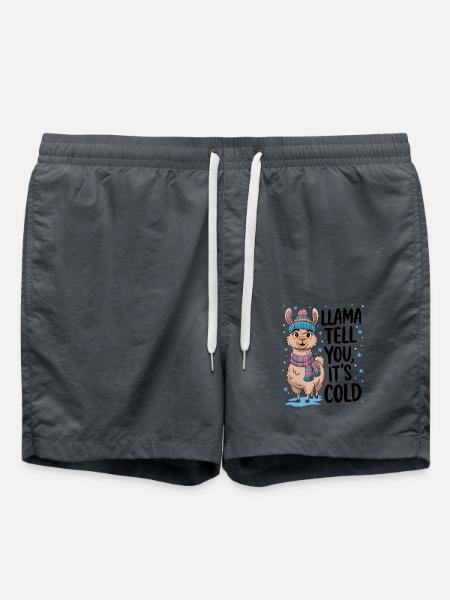 Llama Tell You It's Cold - Swim Trunks - anthracite