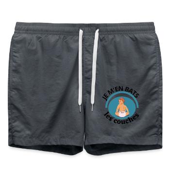Je m en bats les couches - Short de bain - charbon - Devant - AI Model Male 185 light (185cm)