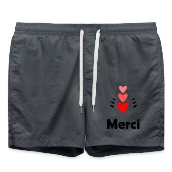 THANK YOU. MISTRESS. MASTER. THANK YOU MISTRESS - Swim Trunks - anthracite - Front - AI Model Male 185 light (185cm)