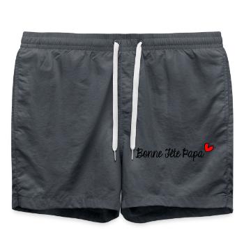 FROHER VATERTAG. PAPA. VATERTAG - Badeshorts - Anthrazit - Vorne - AI Model Male 185 light (185cm)