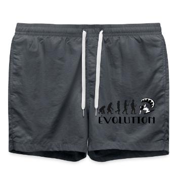 Evolution Vom Affen zum Surfer - Badeshorts - Anthrazit - Vorne - AI Model Male 185 light (185cm)