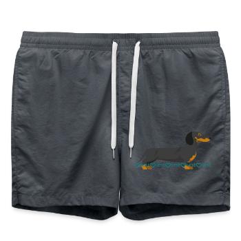 Dachshund Picture - Swim Trunks - anthracite - Front - AI Model Male 185 light (185cm)