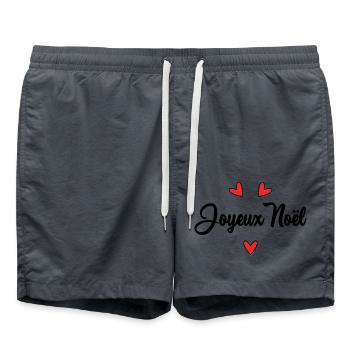 CHRISTMAS. MERRY CHRISTMAS. MERRY CHRISTMAS. NEW YEAR’S DAY - Swim Trunks - anthracite - Front - AI Model Male 185 light (185cm)