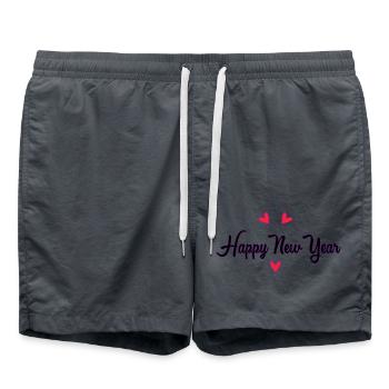 HAPPY NEW YEAR. NEW YEAR'S EVE. BEST WISHES - Swim Trunks - anthracite - Front - AI Model Male 185 light (185cm)