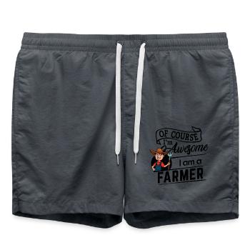 Of course I'm awesome - I am a Farmer - Badeshorts - Anthrazit - Vorne - AI Model Male 185 light (185cm)