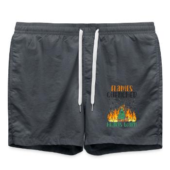 Flammen gelöschte Herzen Warme Brandbekämpfung Wei - Badeshorts - Anthrazit - Vorne - AI Model Male 185 light (185cm)