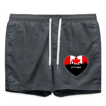 Ottawa Kanada Flagge Skyline Reise Souvenir - Badeshorts - Anthrazit - Vorne - AI Model Male 185 light (185cm)