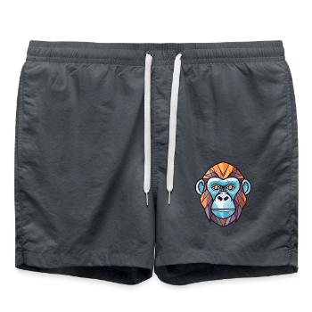 Affe Gorilla Buntes Aquarell Tier Karikatur - Badeshorts - Anthrazit - Vorne - AI Model Male 185 light (185cm)