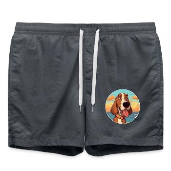 Hygen Hund Rasse Cartoon Kawaii Clipart Hund - Badeshorts - Anthrazit - Vorne - AI Model Male 185 light (185cm)
