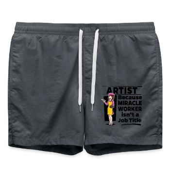 Artist - Miracle Worker isn't a Job Title - Badeshorts - Anthrazit - Vorne - AI Model Male 185 light (185cm)