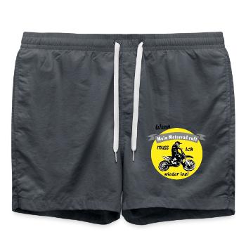 mein motorrad ruft - Badeshorts - Anthrazit - Vorne - AI Model Male 185 light (185cm)