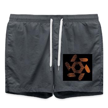 ENTWURF. KUNST. PAPA. MAMA. MODERN. AFRIKA. GEEK. - Badeshorts - Anthrazit - Vorne - AI Model Male 185 light (185cm)