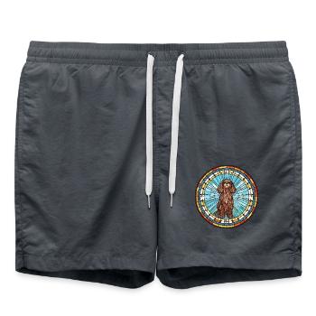 Griffon Nivernais Hunderasse Buntglas Bunt - Badeshorts - Anthrazit - Vorne - AI Model Male 185 light (185cm)