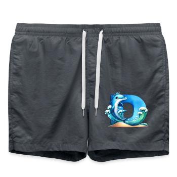 Animal Alphabet - Buchstabe D für Dolphin Dune - Badeshorts - Anthrazit - Vorne - AI Model Male 185 light (185cm)