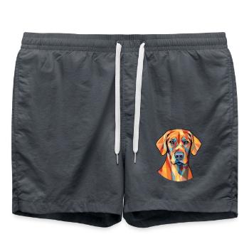 Rhodesian Ridgeback Hund Buntes Aquarell Haustier - Badeshorts - Anthrazit - Vorne - AI Model Male 185 light (185cm)