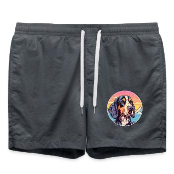 Amerikanischer Leopardenhund Hunderasse Cartoon Kawaii Wa - Badeshorts - Anthrazit - Vorne - AI Model Male 185 light (185cm)
