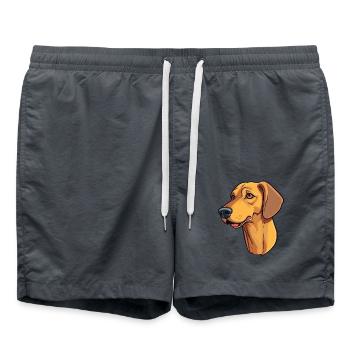 Andalusischer Jagdhund Rasse Cartoon Kawaii Illustra - Badeshorts - Anthrazit - Vorne - AI Model Male 185 light (185cm)