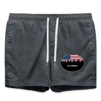 Columbus Ohio USA Flagge Skyline Reise Souvenir - Badeshorts - Anthrazit - Vorne - AI Model Male 185 light (185cm)