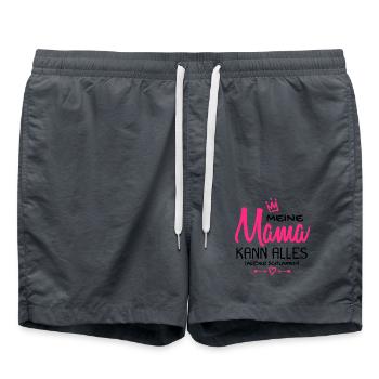 Meine Mama kann alles außer schlafen Baby Geburt - Badeshorts - Anthrazit - Vorne - AI Model Male 185 light (185cm)
