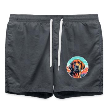 Armenische Gampr Hunderasse Karikatur Kawaii Aquarell - Badeshorts - Anthrazit - Vorne - AI Model Male 185 light (185cm)