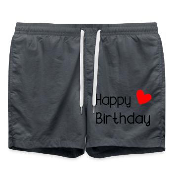 JAHRESTAG. ALLES GUTE ZUM GEBURTSTAG. ALLES GUTE ZUM GEBURTSTAG. - Badeshorts - Anthrazit - Vorne - AI Model Male 185 light (185cm)