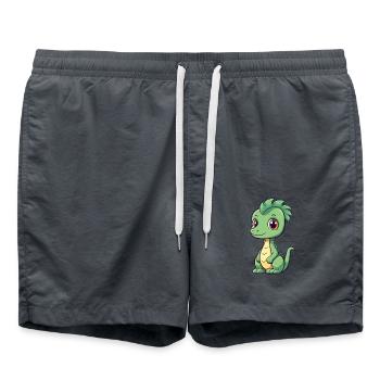 Drache Niedliche Karikatur Kawaii Aquarell Tier Haustier - Badeshorts - Anthrazit - Vorne - AI Model Male 185 light (185cm)