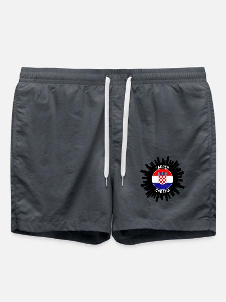 Zagreb Skyline Kroatien Flagge Reise Souvenir - Badeshorts - Anthrazit