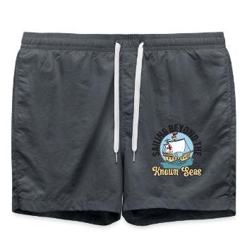 Segeln jenseits der bekannten Meere Kolumbus-Tag - Badeshorts - Anthrazit - Vorne - AI Model Male 185 light (185cm)