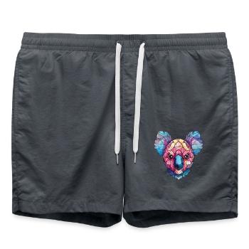 Koala buntes Aquarell Tier Haustier Illustration - Badeshorts - Anthrazit - Vorne - AI Model Male 185 light (185cm)
