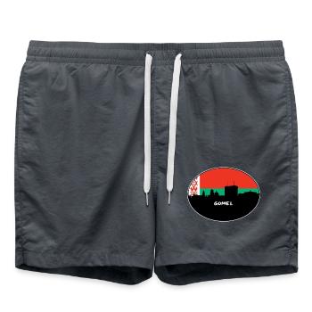 Gomel Weißrussland Flagge Skyline Silhouette Reisen - Badeshorts - Anthrazit - Vorne - AI Model Male 185 light (185cm)