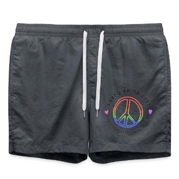 lgbtq Pride 2023 Peace Heart - Badeshorts - Anthrazit - Vorne - AI Model Male 185 light (185cm)