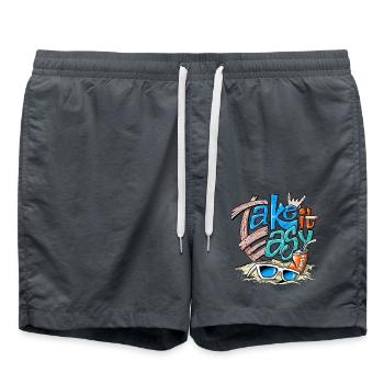 TAKE IT EASY - COOLE STRANDPRODUKTE FÜR ALLE - Badeshorts - Anthrazit - Vorne - AI Model Male 185 light (185cm)