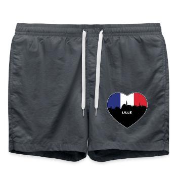 Lille Frankreich Flagge Skyline Reise Souvenir - Badeshorts - Anthrazit - Vorne - AI Model Male 185 light (185cm)