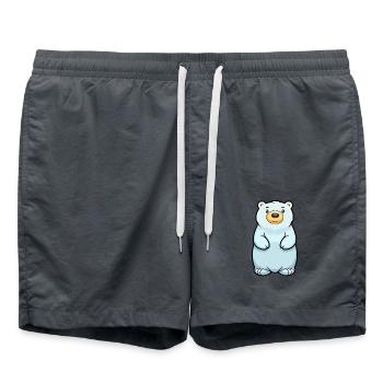 Eisbär Niedliche Karikatur Kawaii Aquarell Tier P - Badeshorts - Anthrazit - Vorne - AI Model Male 185 light (185cm)