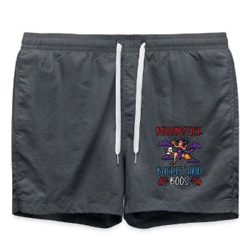 Besenstiel und Eimer Hausmeister Halloween - Badeshorts - Anthrazit - Vorne - AI Model Male 185 light (185cm)