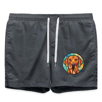 Rhodesian Ridgeback Hund Buntes Aquarell Haustier - Badeshorts - Anthrazit - Vorne - AI Model Male 185 light (185cm)