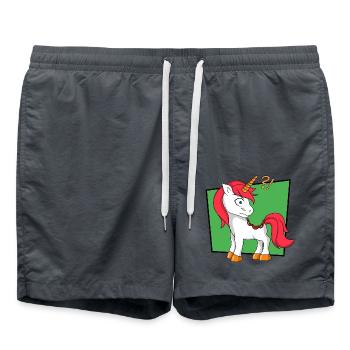 Einhorn - Badeshorts - Anthrazit - Vorne - AI Model Male 185 light (185cm)
