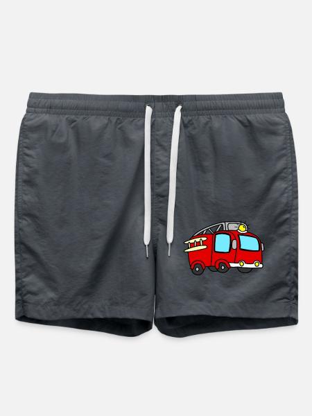 Feuerwehrauto - Badeshorts - Anthrazit
