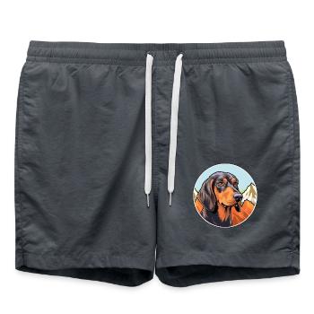 Andalusischer Jagdhund Rasse Cartoon Kawaii Watercol - Badeshorts - Anthrazit - Vorne - AI Model Male 185 light (185cm)