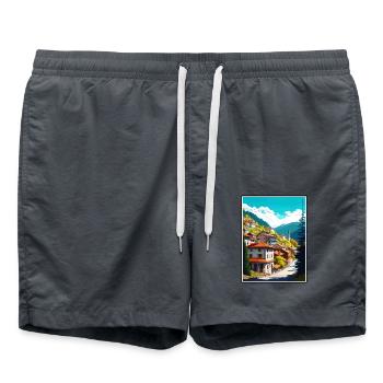 Artvin Türkei Vintage Reiseposter WPA Souvenir - Badeshorts - Anthrazit - Vorne - AI Model Male 185 light (185cm)