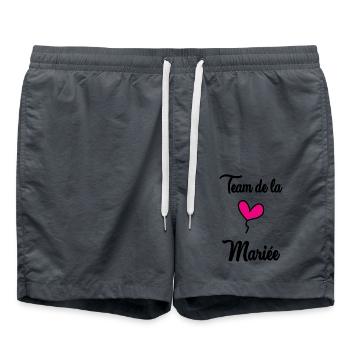 HOCHZEIT. ZUKÜNFTIGE BRAUT. Junggesellinnenabschied. MANNSCHAFT. TEAM BRIDAL - Badeshorts - Anthrazit - Vorne - AI Model Male 185 light (185cm)