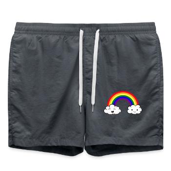 LGBT Rainbow - Badeshorts - Anthrazit - Vorne - AI Model Male 185 light (185cm)