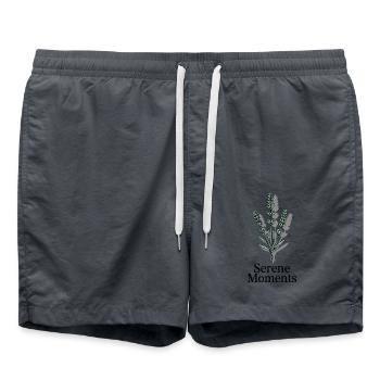 Serene Moments Lavendel Ruhe - Badeshorts - Anthrazit - Vorne - AI Model Male 185 light (185cm)