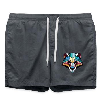 Dachs Buntes Aquarell Tier Haustier Illustration - Badeshorts - Anthrazit - Vorne - AI Model Male 185 light (185cm)