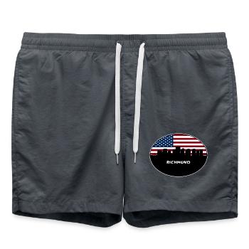 Richmond Virginia USA Flagge Skyline Reise Souvenir - Badeshorts - Anthrazit - Vorne - AI Model Male 185 light (185cm)