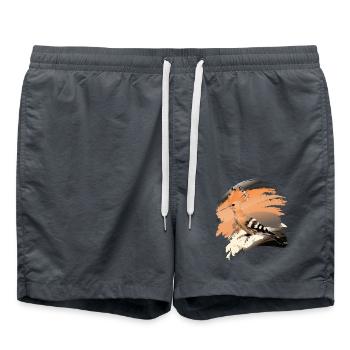 Wiedehopf (Upupa epops) Vogel des Jahres 2022 - Badeshorts - Anthrazit - Vorne - AI Model Male 185 light (185cm)