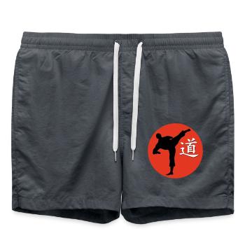 kungfukämper und schrftzeichen dao - Badeshorts - Anthrazit - Vorne - AI Model Male 185 light (185cm)