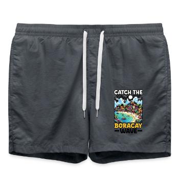 Boracay Philippinen Sommerurlaub Boaracay Beach - Badeshorts - Anthrazit - Vorne - AI Model Male 185 light (185cm)