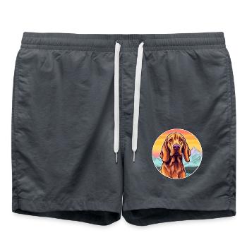Redbone Coonhound Hunderasse Cartoon Kawaii Waterco - Badeshorts - Anthrazit - Vorne - AI Model Male 185 light (185cm)